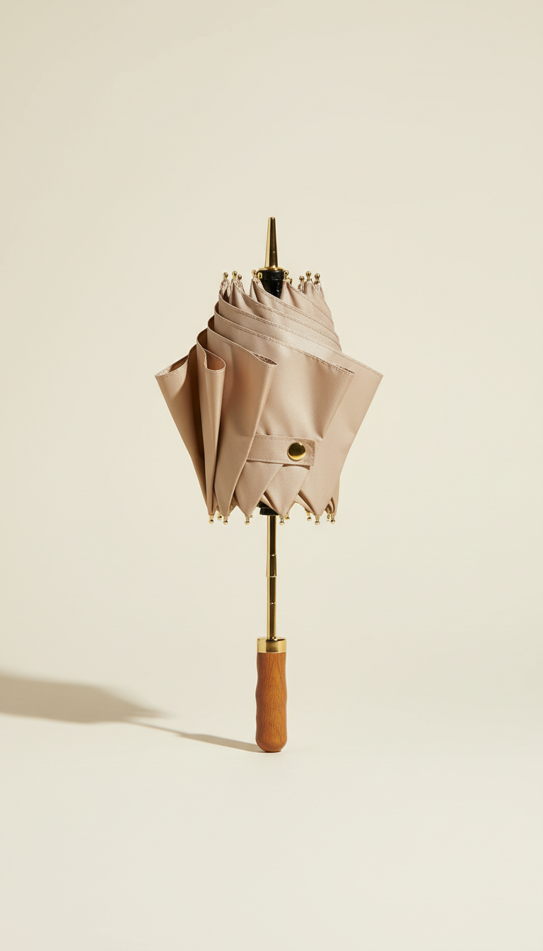 Champagne taupe travel umbrella